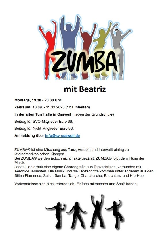 Neues Angebot: ZUMBA Fitness - SV Oßweil